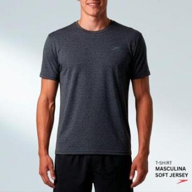 Imagem de Camiseta Masculina Manga Curta Fitness Soft Jersey Speedo - Mescla Eclipse-Masculino