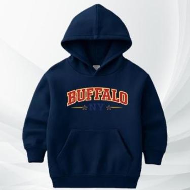 Imagem de Blusa de Moletom Infantil Buffalo com Capuz Flanelada Moleton Conforto Premium Estilo Streetwear-Unissex