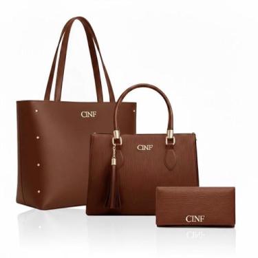 Imagem de Kit De Bolsa Feminina De Ombro + Transversal + Carteira - LHF Ecommerc