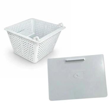 Imagem de Kit Cesto Skimmer com Tampa Fronatal Para Piscina - Brustec