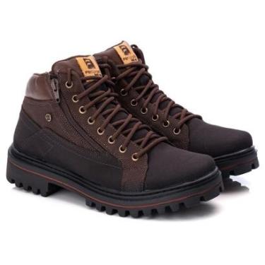 Imagem de Bota Ravino em Couro Coturno com Zíper Ajustável Sola Antiderrapante Masculina-Masculino