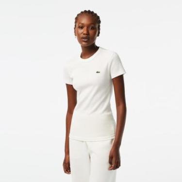 Imagem de Camiseta Lacoste Algodão Canelada com Caimento Ajustado Feminina-Feminino