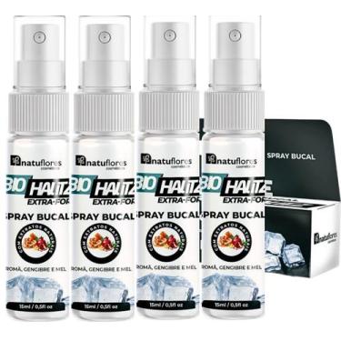 Imagem de ARROMATIZANTE BUCAL EXTRA FORTE BIO HALITZ SPRAY 18ml NATUFLORES kIT 4