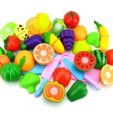 Imagem de Comidinhas Frutas e Legumes de Brinquedo Feirinha Mercadinho Infantil 