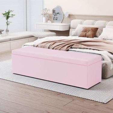 Imagem de Calçadeira Baú Lua em Veludo para Cama Box Casal Queen 160cm