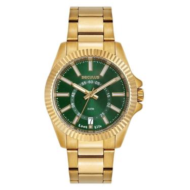 Imagem de Relógio Seculus Masculino Ref: 44264gpsvda4 Casual Dourado