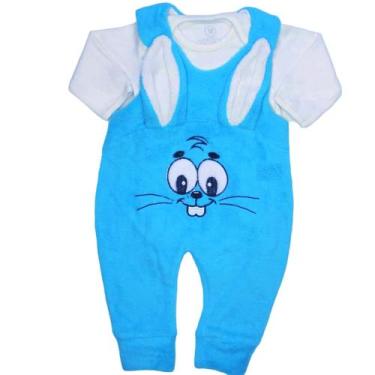 Imagem de Macacão Coelho Bebê Jardineira Fantasia Bichinho - Bebê Brincalhão, Az