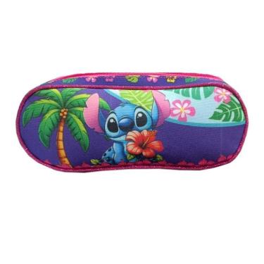 Imagem de Estojo Escolar Infantil Stitch Flor - GV Bolsas