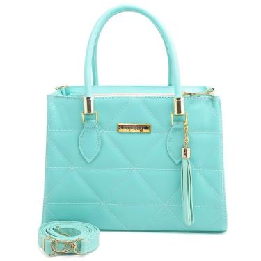 Imagem de Bolsa Feminina Média OEM Shopbag Bordada Dubai em Couro Sintético 24x19x10cm Verde para Público Feminino