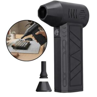 Imagem de Mini Soprador de Ar Recarregável com Lanterna LED Limpeza Teclado Prof
