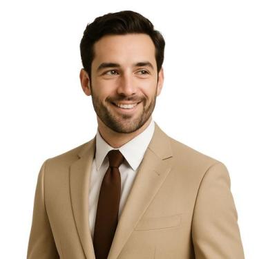 Imagem de Gravata Slim Masculina Marrom Clássica Casamento Elegante - anjo da ma