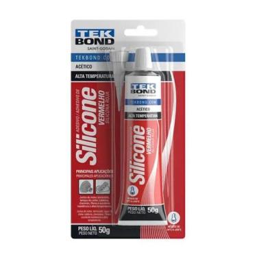 Imagem de Silicone Acético Alta Temperatura Vermelho Tekbond 50g