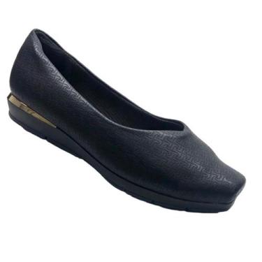 Imagem de Sapato Feminino Ortopédico Piccadilly Bico Quadrado Anabela Baixo Maci