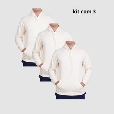 Imagem de Kit 3 Moletons Unisex Com Capuz Estilo Urbano Confortável - Lucam, Off