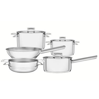 Imagem de Jogo de Panelas Brava Aço Inox Fundo Triplo de Indução 5 Peças - Tramontina 65400/010