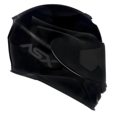 Imagem de Capacete Para Moto Integral Asx Eagle Solid Viseira Cristal, Preto Bri
