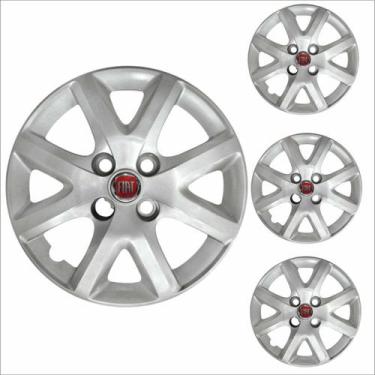 Imagem de Jogo Calota Aro 14 Siena EL 1.4 2014 Fiat + Emblema Resinado - Grid