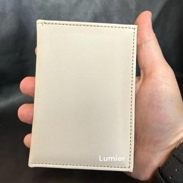 Imagem de Carteira Masculina Couro P.U Lisa. Cor::Bege - oem, Bege