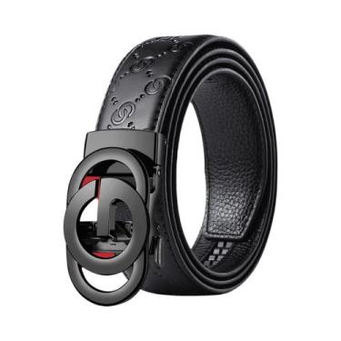 Imagem de Cinto De Luxo Masculino Em Couro PU Com Fivela De Metal Para Calças Ca