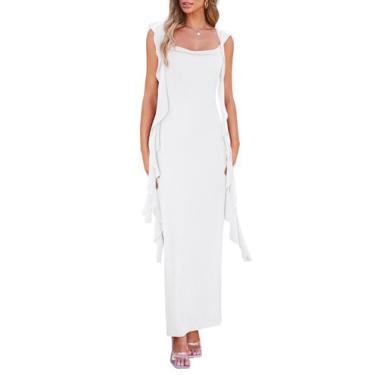 Imagem de Vestido PRETTYGARDEN 2025 Verano Maxi Largo Sin Mangas con Volantes Ta