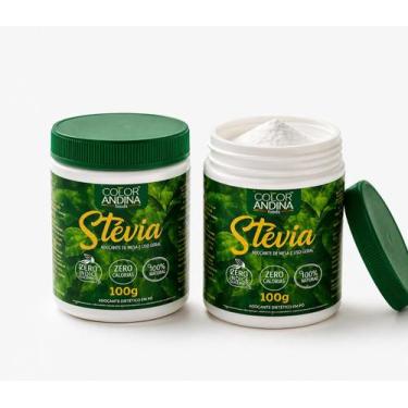 Imagem de Kit 2 Adoçante Stévia Color Cristal 100g Natural Zero Calorias Sem Açú