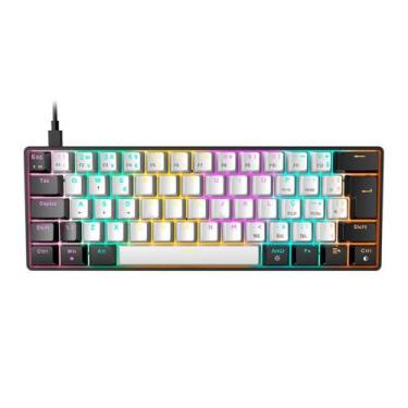 Imagem de Teclado mecanico usb gamer aura gk2 rainbow switch blue gamdias branco