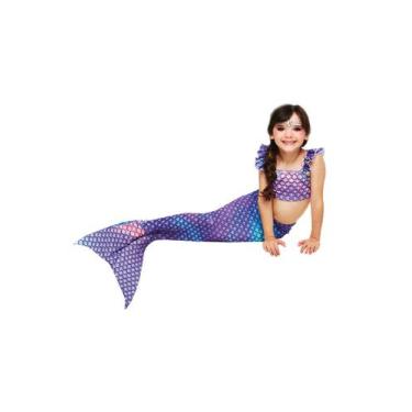 Imagem de Cauda Sereia c/ Nadadeira Infantil Dá Pra Andar Várias Cores - Fantasi
