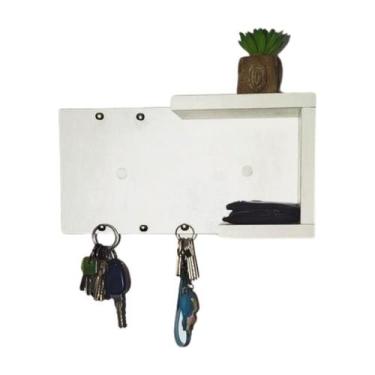 Imagem de Porta Chave De Parede Organizador Multiuso 100%mdf Branco - FCT VARIED