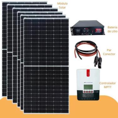 Imagem de Kit Solar Off Grid Ensoul 528kWh/mês com 6h de Autonomia  Sistema 12V 