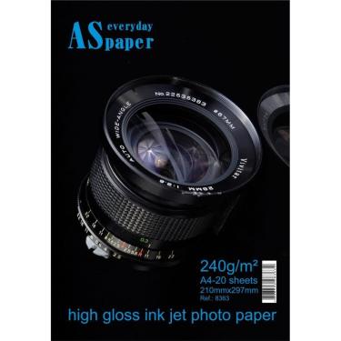 Imagem de Papel Fotográfico Usa Folien High Glossy Everyday Inkjet A4 240g com 20 Folhas Branco