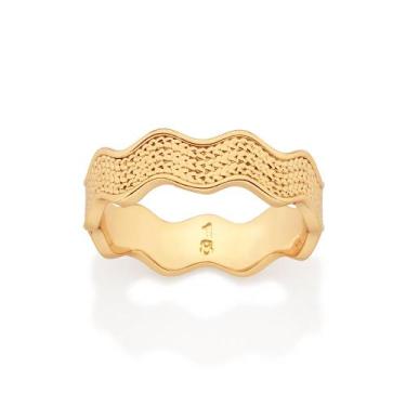 Imagem de Anel Sianinha Texturizado Banhado a Ouro Rommanel 513669 Tamanho:16Cor