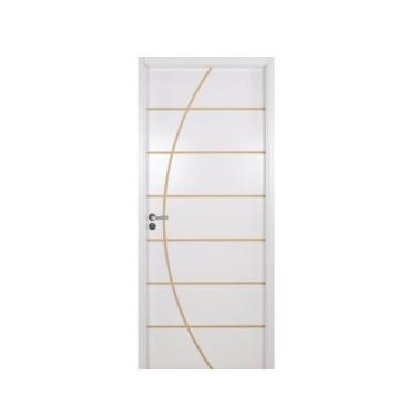 Imagem de Kit Porta de Madeira Decorada 215x74cm com Batente de MDF Ultra 12cm N
