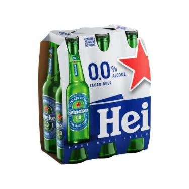Imagem de Cerveja Heineken 0.0 sem Álcool Puro Malte Pilsen  - Lager 6 Garrafas 