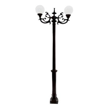 Imagem de Poste Colonial de Jardim Petrópolis Alumínio Fundido 213cm Preto - LUM