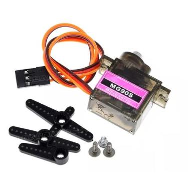 Imagem de Micro Servo Motor Mg90s Com Engrenagem em Metal 90º 180º - Bbacomercio