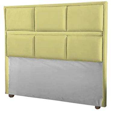 Imagem de Cabeceira Ana Cama Box Painel Casal 140 Suede Amarelo