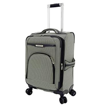Imagem de London Fog Oxford III Spinner expansível de 50,8 cm, preto e branco, para carregar polegadas