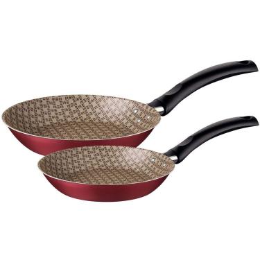 Imagem de Jogo de Frigideiras Antiaderentes Tramontina Turim em Alumínio e Starflon Max 2 Peças Vermelho