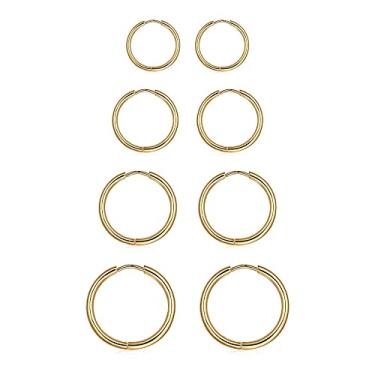Imagem de Brincos de argola de aço cirúrgico 316L, brincos masculinos de 6 mm a 20 mm, hipoalergênicos, pequenos para dormir, brinco de cartilagem, para mulheres, 20G 18G, 6mm, 8mm, 10mm, Aço inoxidável, Sem