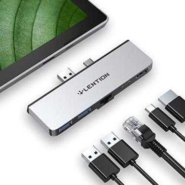 Imagem de LENTION Estação de ancoragem Surface Pro 7 USB C, hub 5 em 1, Surface Pro 7, hub USB 4K a 60Hz para HDMI, hub USB C para Gigabit Ethernet, 2 Hub USB 3.0, Hub de porta de carregamento PD 60W tipo C
