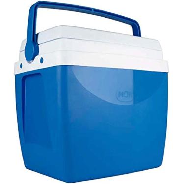 Imagem de Caixa Térmica 26 Litros Cooler Com Alça Transporte Praia Piscina Verão Camping Média 35 Latinhas Azul Mor