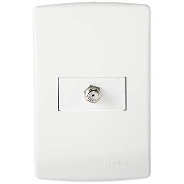 Imagem de Conjunto Tomada para Cabo Coaxial Antena de TV com Placa 4X2, Alumbra, Siena 6530, Branco