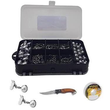 Imagem de Arqplast Kit de Acessórios de Pesca Canivete Sino Linha Estojo com Anzol e Chumbada