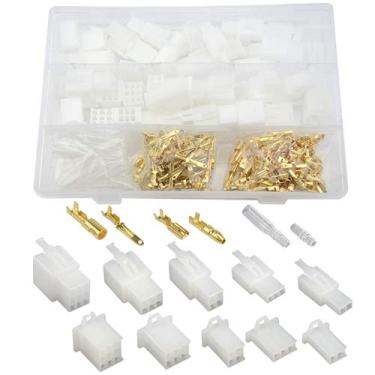 Imagem de WMYCONGCONG 400 peças 2,8 mm 2 3 4 6 9 pinos conectores de fio elétrico automotivo conectores de pino Cabeça terminal de crimpagem e 25 kits de 4 mm Conector de terminal de fio de motocicleta de carro
