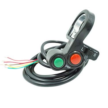 Imagem de RAYANA Interruptor universal de alumínio para motocicleta ATV interruptor de controle de guidão com função de buzina de farol de seta para guidão de 22 mm 3 em 1 cabeça/luz de seta/botão liga/desliga
