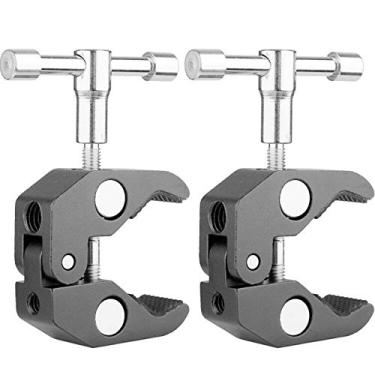 Imagem de ChromLives Suporte de sapato frio para montagem em flash, adaptador de calçado de flash, suporte de montagem para câmera DSLR Flash Speedlight Canon Nikon Panasonic Yongnuo Neewer Godox Flashes e mais (2 unidades), Super Clamp 2Pack