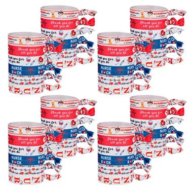 Imagem de 48 peças de laço de cabelo de amamentação com fita elástica para rabo de cavalo, kit de sobrevivência para enfermeiras, mulheres, meninas, professores, festival,