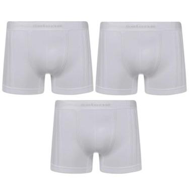 Imagem de Kit 3 Cuecas Boxer Selene Sem Costura Masculino - Branco