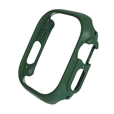 Imagem de KGFCE Capa fosca para Apple Watch Series 7/8 41mm45mm Bumper protetor Hard PC Frame Protector Case para iwatch Series8 Pro/Ultra 49mm (Cor: Verde escuro, Tamanho: 45mm para 8/7)