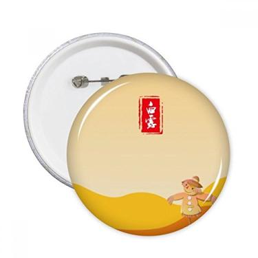 Imagem de Emblema redondo branco orvalho vinte e quatro termo solar alfinetes redondos para decoração 5 peças